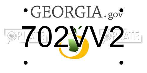 702VV2 Georgia License Plate