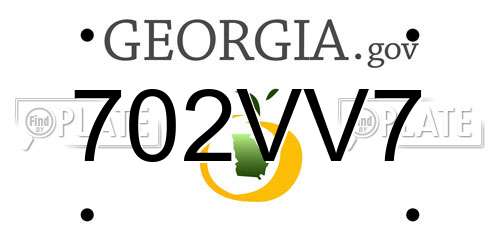702VV7 Georgia License Plate