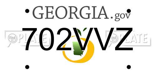 702VVZ Georgia License Plate