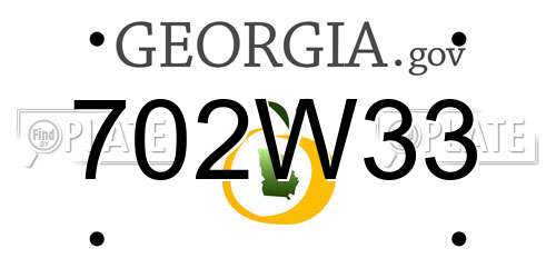 702W33 Georgia License Plate