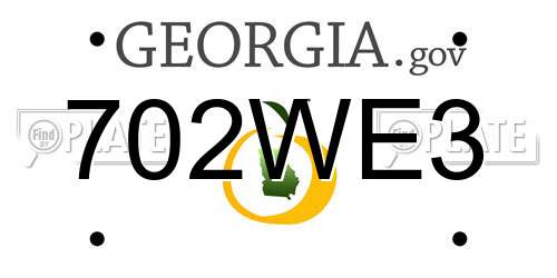 702WE3 Georgia License Plate