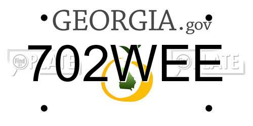 702WEE Georgia License Plate