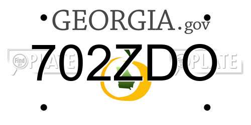 702ZDO Georgia License Plate
