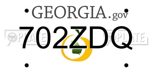 702ZDQ Georgia License Plate
