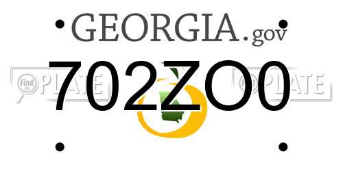 702ZO0 Georgia License Plate