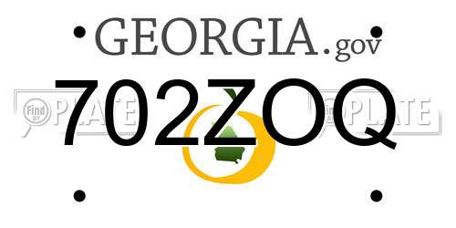 702ZOQ Georgia License Plate