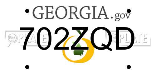 702ZQD Georgia License Plate