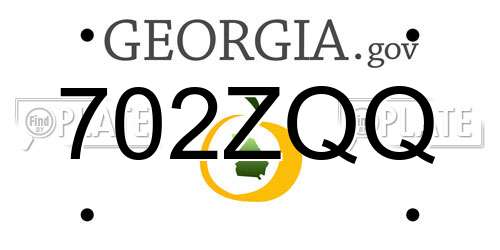 702ZQQ Georgia License Plate