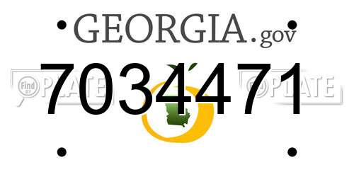 7034471 Georgia License Plate