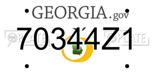 70344Z1 Georgia License Plate