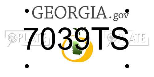 7039TS Georgia License Plate