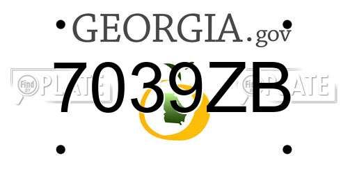 7039ZB Georgia License Plate