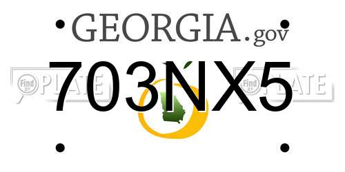 703NX5 Georgia License Plate