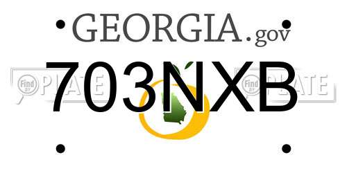 703NXB Georgia License Plate