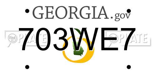 703WE7 Georgia License Plate