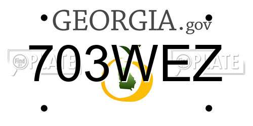 703WEZ Georgia License Plate