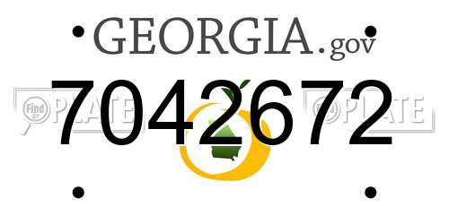 7042672 Georgia License Plate