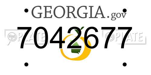 7042677 Georgia License Plate