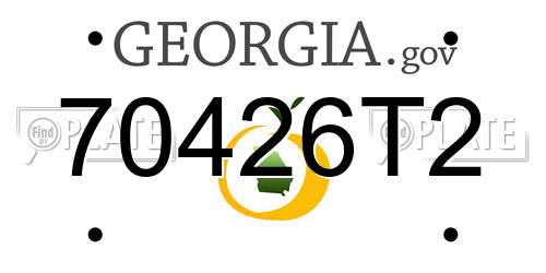 70426T2 Georgia License Plate