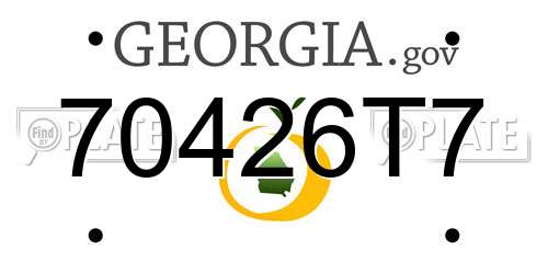 70426T7 Georgia License Plate