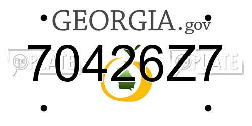 70426Z7 Georgia License Plate