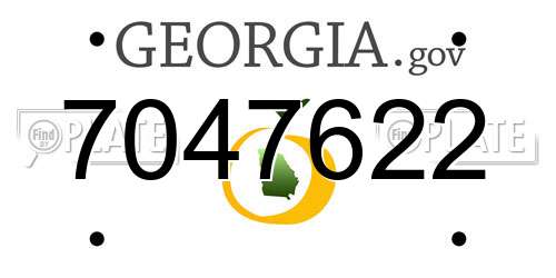 7047622 Georgia License Plate