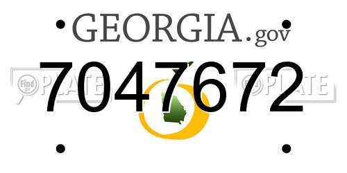 7047672 Georgia License Plate