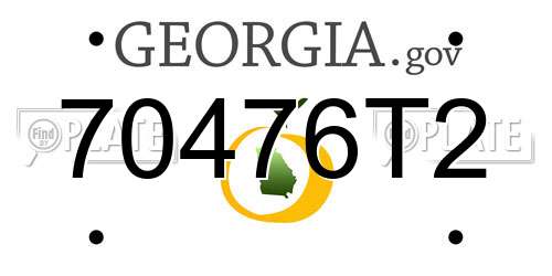 70476T2 Georgia License Plate