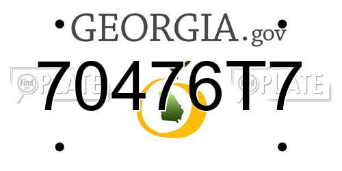70476T7 Georgia License Plate