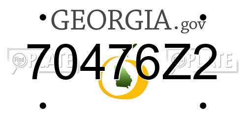 70476Z2 Georgia License Plate