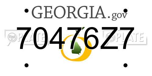 70476Z7 Georgia License Plate