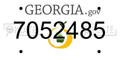 7052485 Georgia License Plate