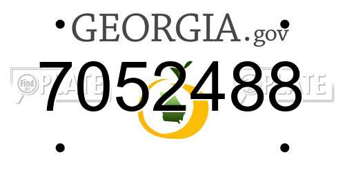 7052488 Georgia License Plate