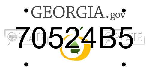 70524B5 Georgia License Plate