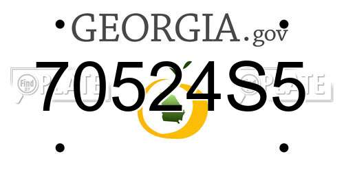 70524S5 Georgia License Plate