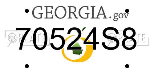 70524S8 Georgia License Plate