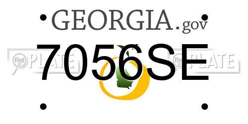 7056SE Georgia License Plate