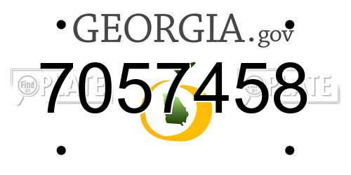7057458 Georgia License Plate