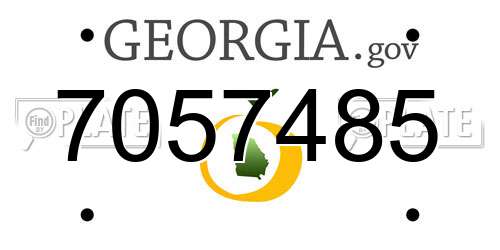7057485 Georgia License Plate