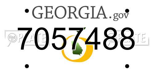7057488 Georgia License Plate