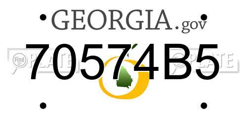 70574B5 Georgia License Plate