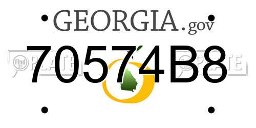 70574B8 Georgia License Plate