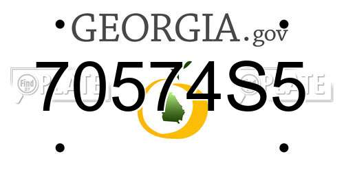 70574S5 Georgia License Plate