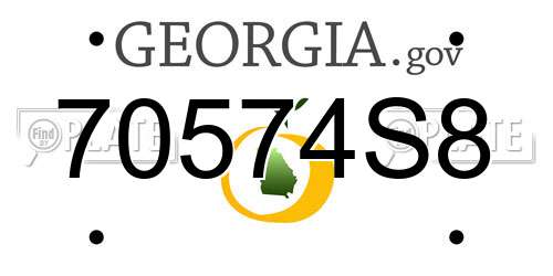 70574S8 Georgia License Plate