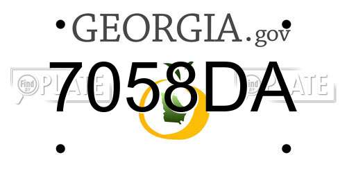 7058DA Georgia License Plate