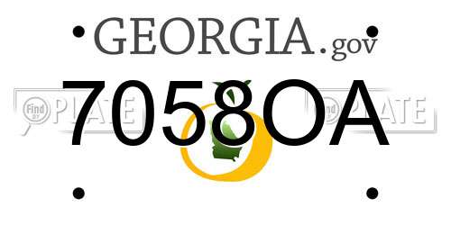 7058OA Georgia License Plate