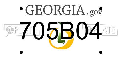 705B04 Georgia License Plate