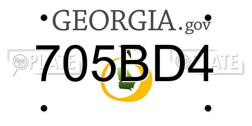 705BD4 Georgia License Plate