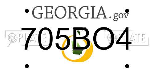 705BO4 Georgia License Plate