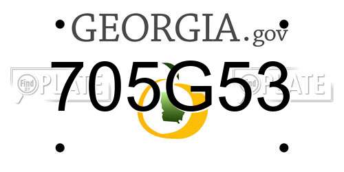 705G53 Georgia License Plate